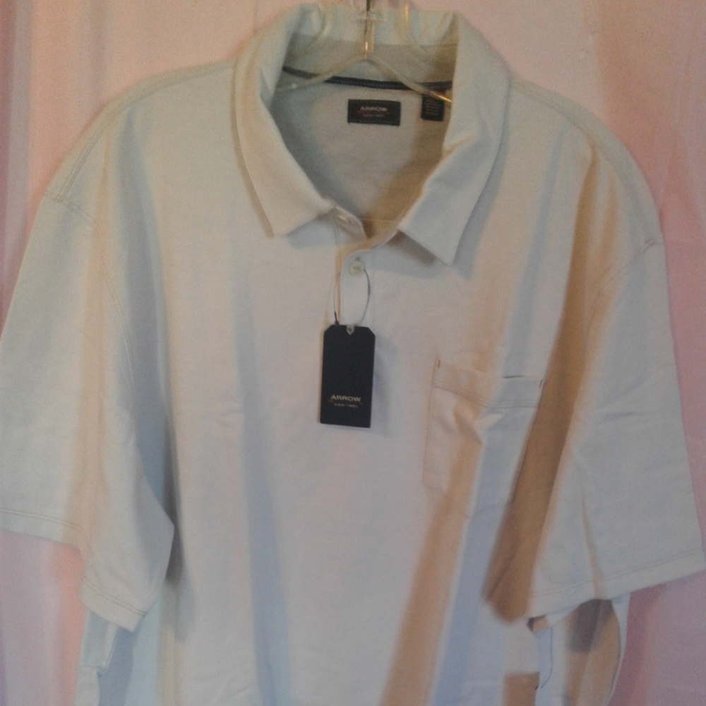 😎 Men's Tan S/S Arrow Polo Shirt